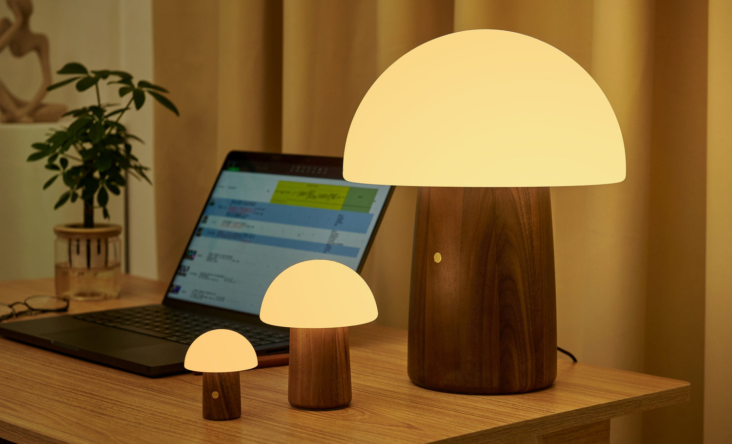 Super Mini Alice mushroom lamp, on the Ruby Tuesday lighting shelf