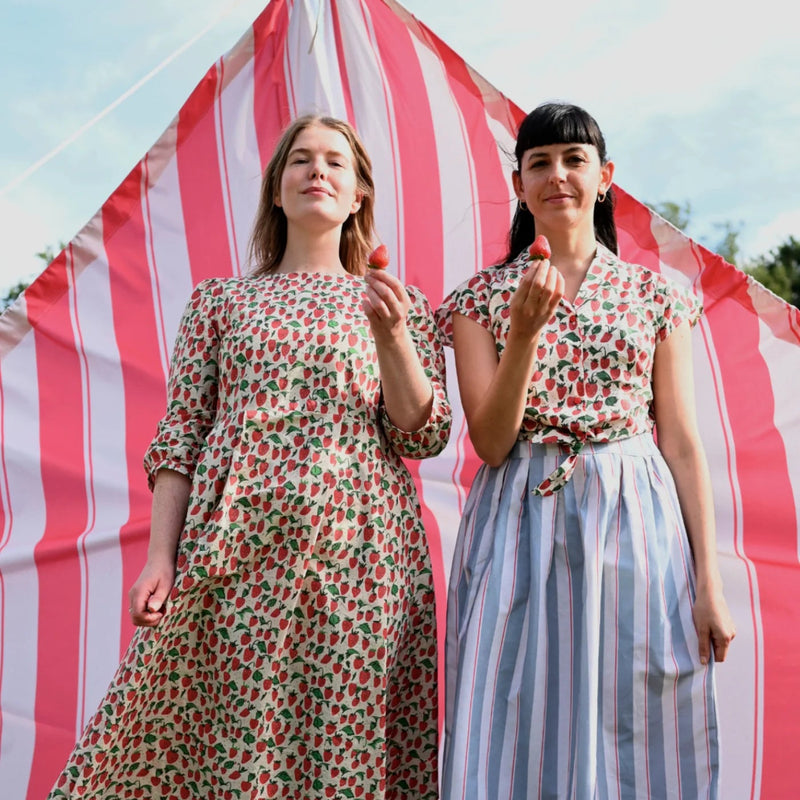 Peggy printed strawberries womenswear, photographed on the Ruby Tuesday rail